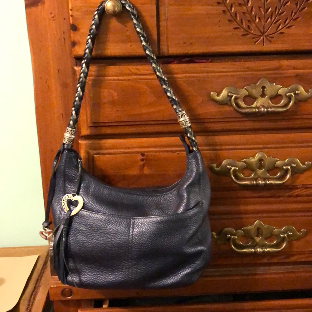 Navy and silver Brighton purse